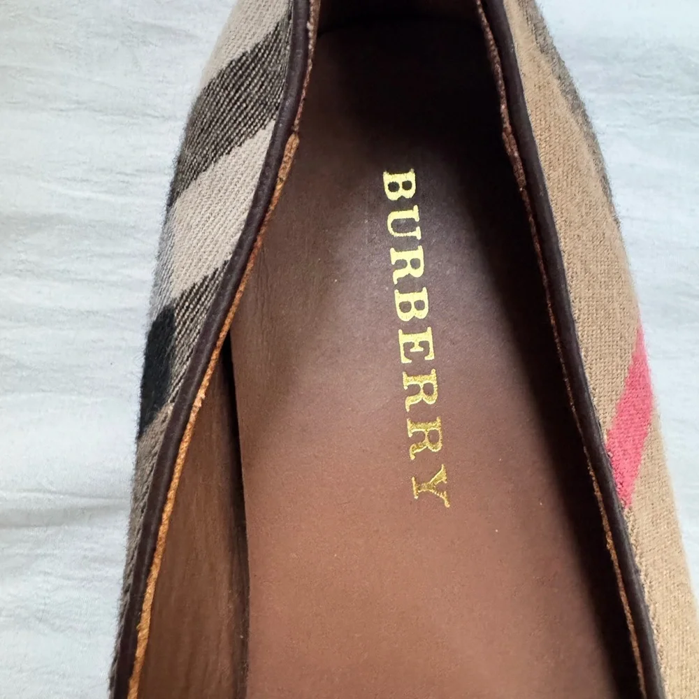 Burberry Women's Plaid Loafers - Beige and Black - Picture 4 of 7